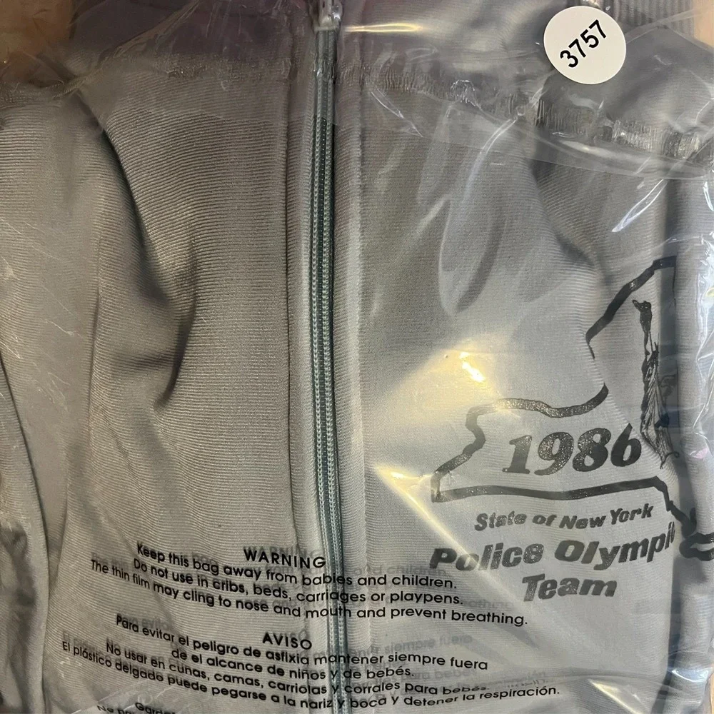 Vintage 1986 NY POLICE OLYMPIC TEAM Track Jacket‎ Men XL Fleece Lined ASCOT READ